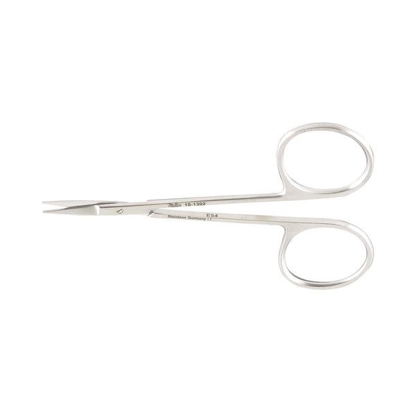 Miltex® Iris Scissors 4 Inch Length OR / Surgical Grade German Stainless Steel NonSterile Finger Ring Handle Curved Sharp Tip / Sharp Tip (169392_EA) 1/EA