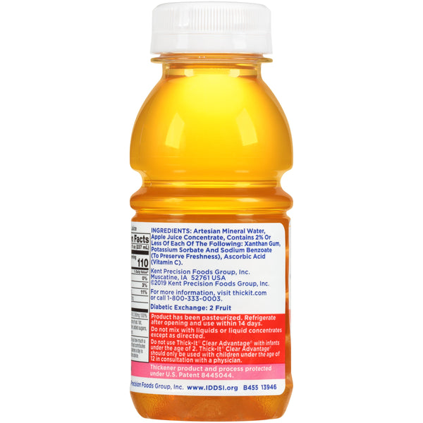 Thick-It® Clear Advantage® Thickened Beverage 8 oz. Bottle Apple Flavor Liquid IDDSI Level 2 Mildly Thick (803175_EA) 1/EA