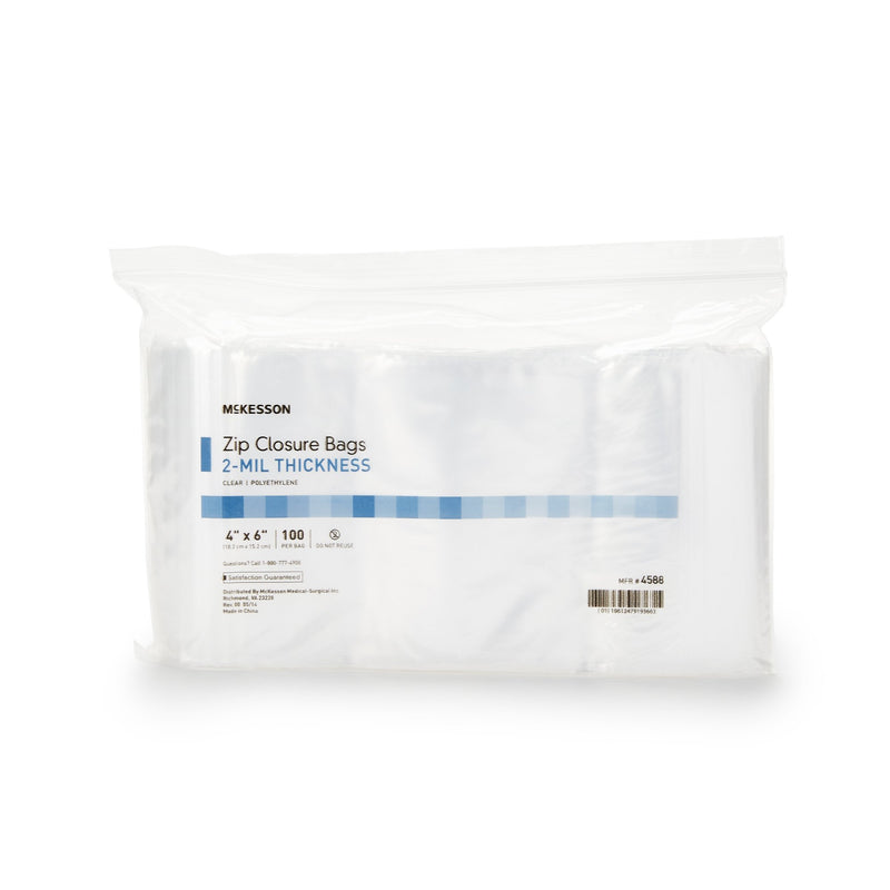 McKesson Reclosable Bag 4 X 6 Inch Polyethylene Clear Zipper Closure (957784_BX) 10/BX
