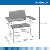 McKesson Blood Drawing Chair 1 Fixed Armrest, 1 Flip Up Armrest Gray (485313_EA) 1/EA