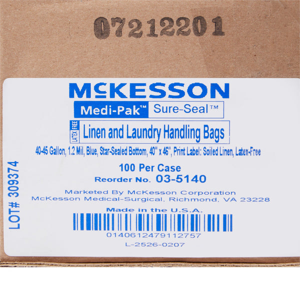 McKesson Soiled Linen Bag 40 to 45 gal. 40 X 46 Inch Disposable (286792_CS) 100/CS