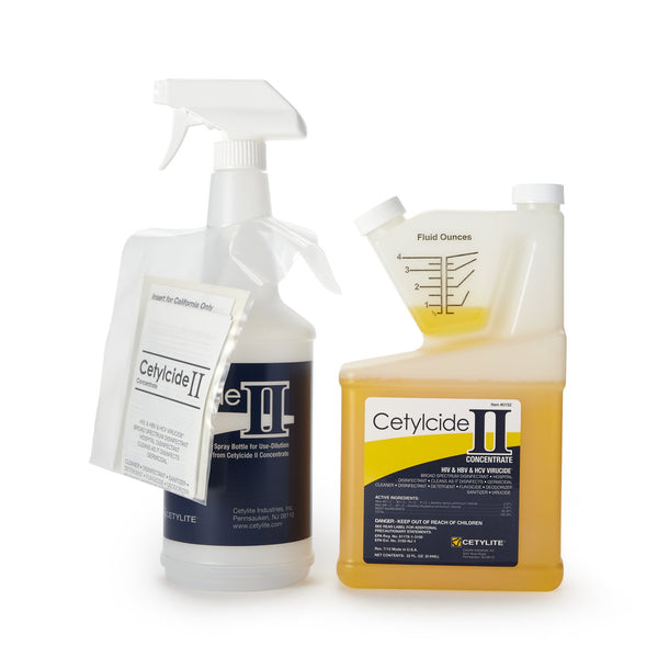 Cetylcide-II® Surface Disinfectant Quaternary Based Manual Pour Liquid Concentrate 32 oz. Bottle Lemon Scent NonSterile (929226_EA) 1/EA