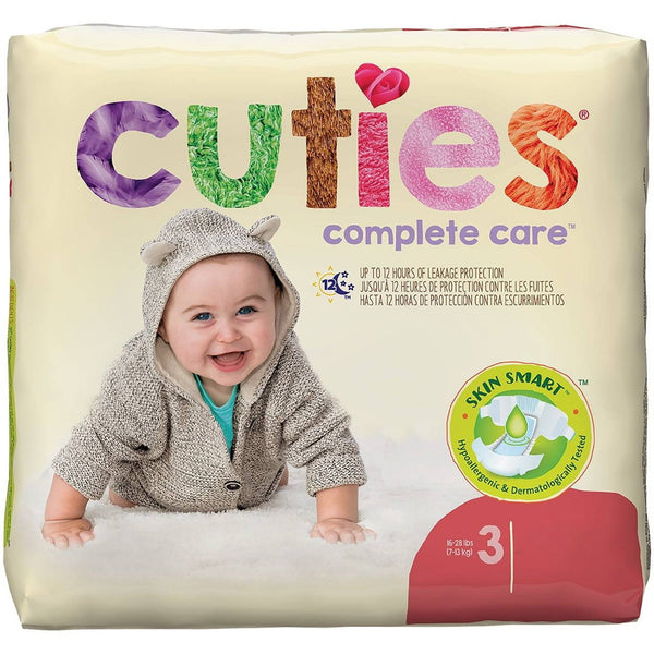 Cuties® Complete Care Unisex Baby Diaper Size 3 Disposable Heavy Absorbency (1206481_CS) 200/CS