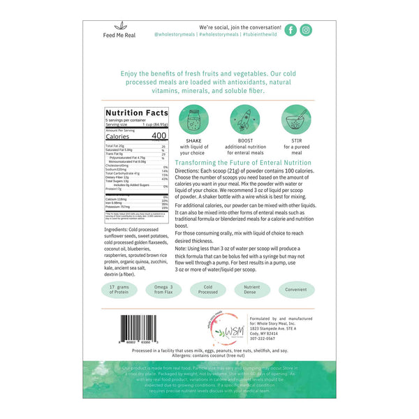 Whole Story Meals Oral Supplement Kale Quinoa Berry Flavor 16 oz. Pouch Powder (1223928_EA) 1/EA