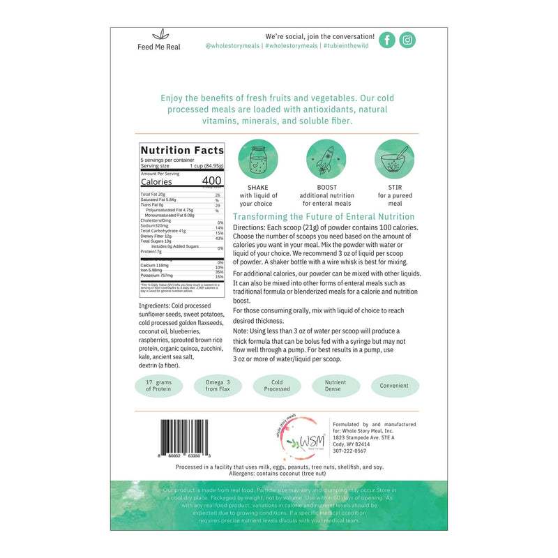 Whole Story Meals Oral Supplement Kale Quinoa Berry Flavor 16 oz. Pouch Powder (1223928_CS) 30/CS
