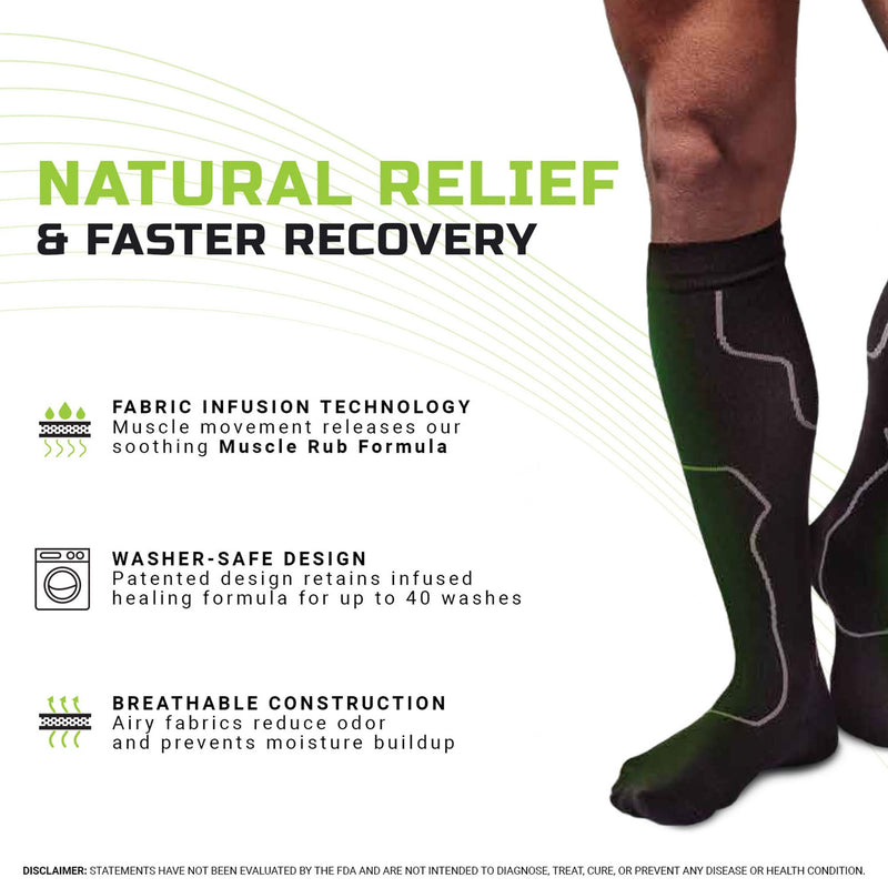Green Drop™ Compression Socks Knee High Large / X-Large Black Closed Toe (1230637_PR) 1/PR