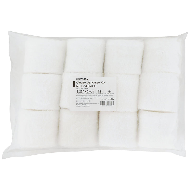 McKesson Fluff Bandage Roll 2-1/2 Inch X 3 Yard 6-Ply NonSterile 12 per Bag (1055582_BG) 12/BG