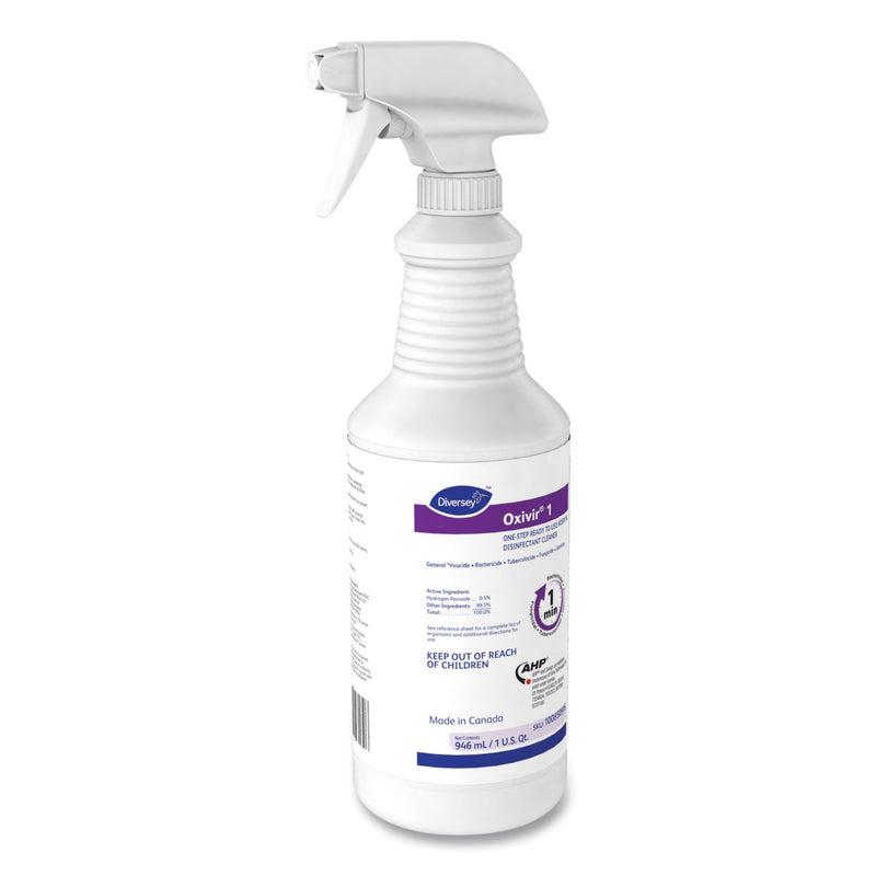 Diversey™ Oxivir® 1 Surface Disinfectant Cleaner Peroxide Based Trigger Spray Liquid 32 oz. Bottle Cherry Almond Scent NonSterile (1159651_EA) 1/EA
