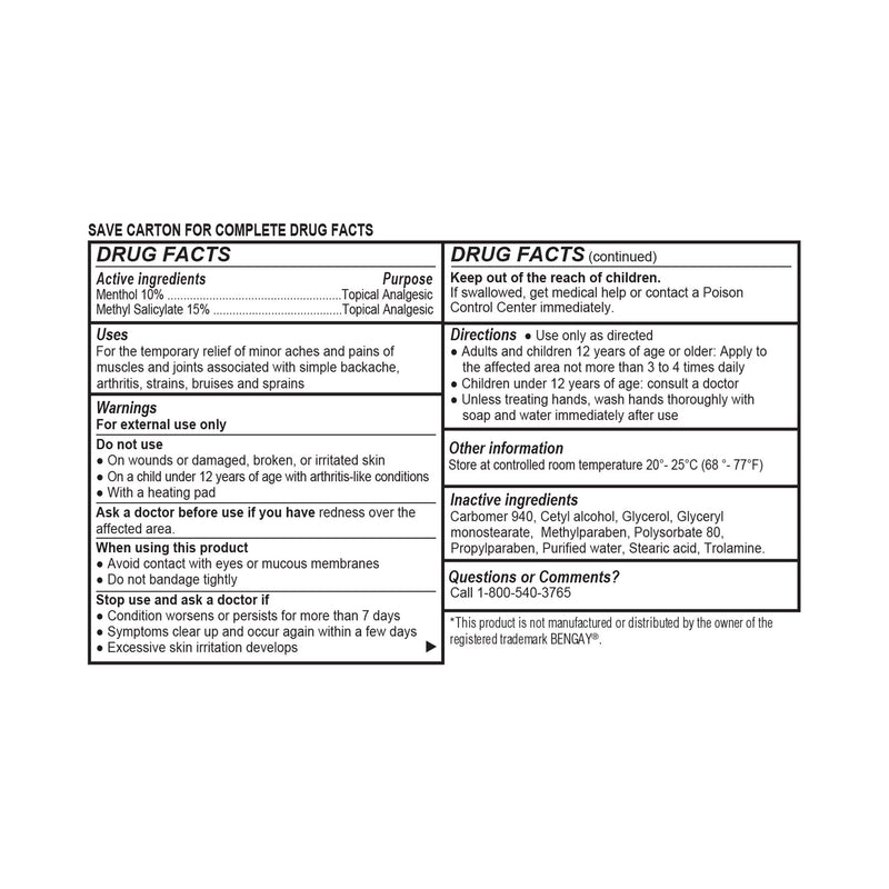 Geri-Care® Topical Pain Relief 10% - 15% Strength Menthol / Methyl Salicylate Cream 1 oz. (1188324_CS) 6/CS