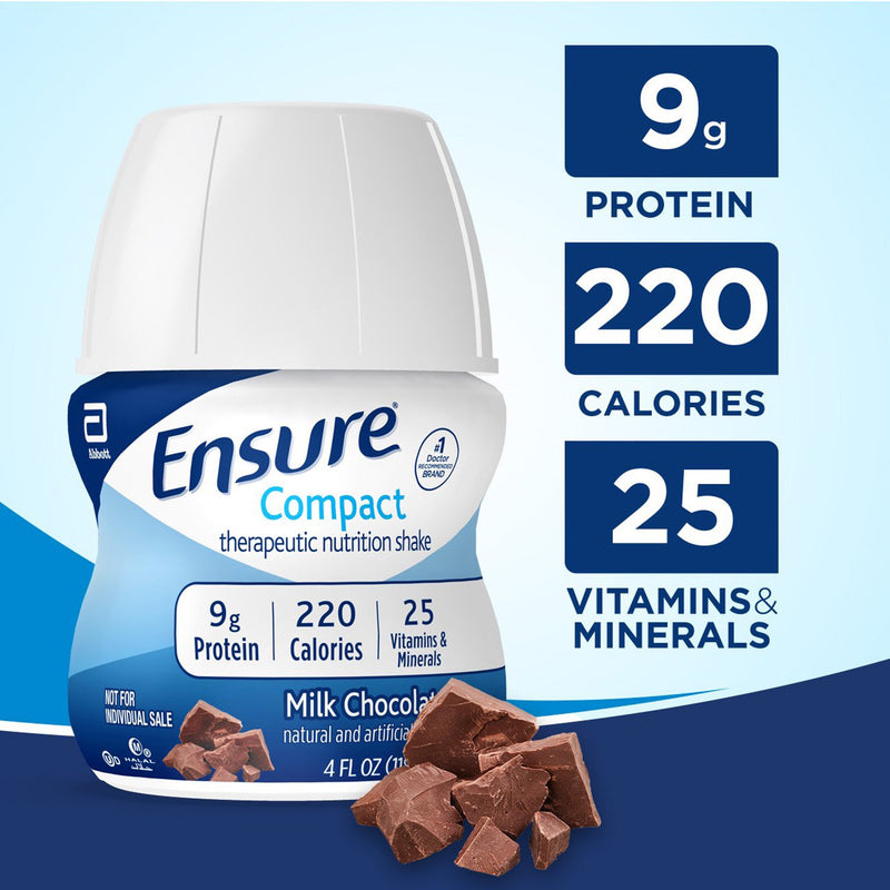 Ensure® Compact Therapeutic Nutrition Shake Oral Supplement Milk Chocolate Flavor Liquid 4 oz. Bottle (1217810_EA) 1/EA
