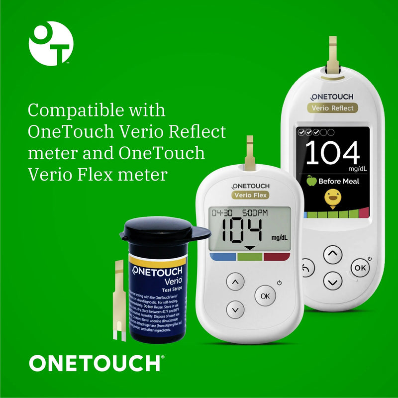 OneTouch® Verio® Blood Glucose Test Strips 100 Strips per Pack (832490_BX) 100/BX