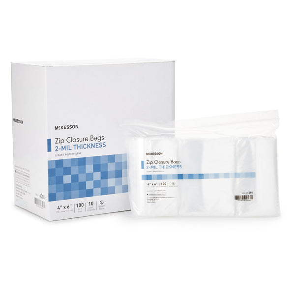 McKesson Reclosable Bag 4 X 6 Inch Polyethylene Clear Zipper Closure (957784_CS) 40/CS