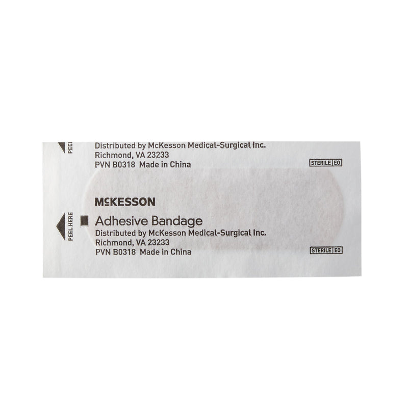 McKesson Adhesive Strip 1 X 3 Inch Plastic Rectangle Tan Sterile (466878_CS) 2400/CS