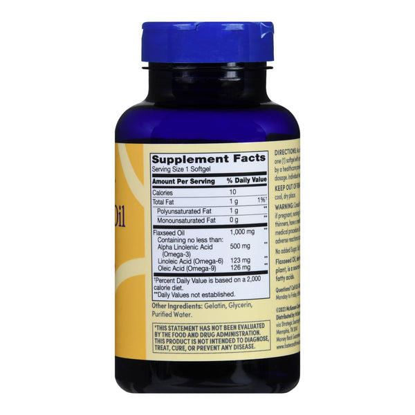 Foster & Thrive™ Dietary Supplement Flaxseed Oil 1,000 mg Strength Softgel 100 per Bottle (1238891_BT) 1/BT
