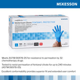 McKesson Confiderm® 6.8C Exam Glove Large NonSterile Nitrile Standard Cuff Length Fully Textured Blue Chemo Tested / Fentanyl Tested (1225750_CS) 1000/CS