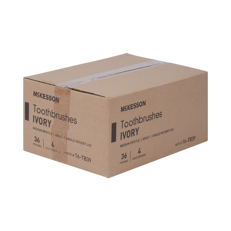 McKesson Toothbrush Ivory Adult Medium (472584_CS) 1440/CS