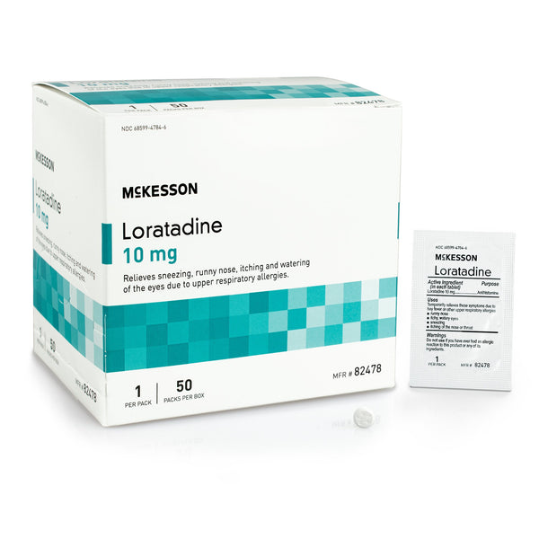 McKesson Allergy Relief 10 mg Strength Tablet 1 per Packet (1111728_BX) 50/BX