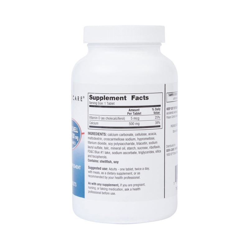 Geri-Care® Joint Health Supplement Oyster Shell 200 IU - 500 mg Strength Tablet 250 per Bottle (689189_BT) 1/BT