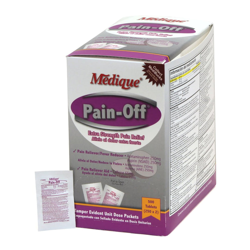 Pain-Off® Pain Relief 250 mg - 250 mg - 65 mg Strength Acetaminophen / Aspirin / Caffeine Tablet 250 per Box (305304_BX) 500/BX