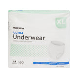 McKesson Ultra Unisex Adult Absorbent Underwear Pull On with Tear Away Seams X-Large Disposable Heavy Absorbency (724918_CS) 4/CS