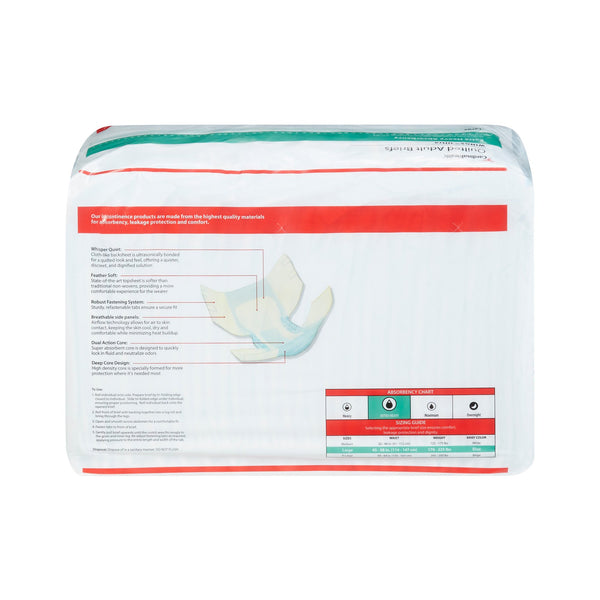 Wings™ Ultra Unisex Adult Incontinence Brief Large Disposable Heavy Absorbency (960581_CS) 72/CS