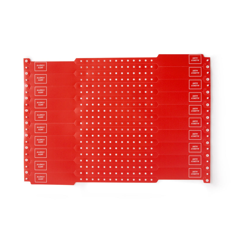 Sentry® SuperBand® Identification Wristband Alert Band Permanent Snap Allergy Alert (362549_BX) 250/BX