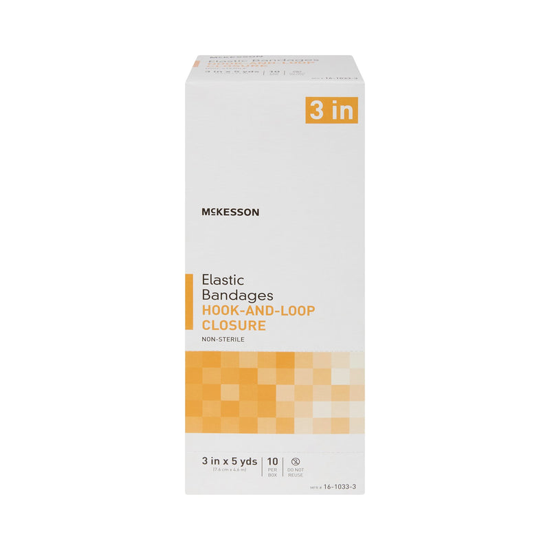 McKesson Elastic Bandage 3 Inch X 5 Yard Single Hook and Loop Closure Tan NonSterile Standard Compression (454619_CS) 50/CS