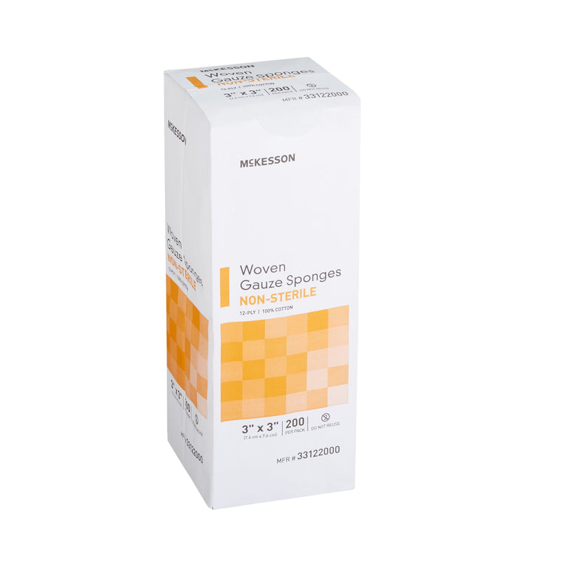 McKesson Gauze Sponge 3 X 3 Inch 12-Ply NonSterile 200 per Pack (373776_CS) 4000/CS