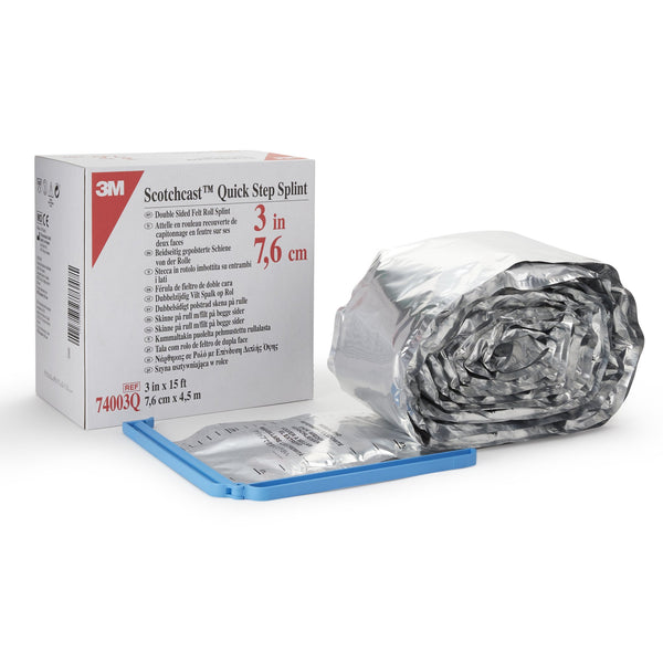 3M™ Scotchcast™ Quick Step Double Sided Felt Padded Splint Roll 3 Inch X 15 Foot Felt / Fiberglass White (983390_CS) 2/CS