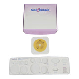 Safe n Simple™ Ostomy Barrier Trim to Fit, Standard Wear Flexible Tape 70 mm Flange Up to 2-1/4 Inch Opening 5 X 5 Inch (1243979_BX) 10/BX