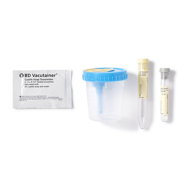 BD Vacutainer® Urine Specimen Collection Kit 4 mL / 8 mL Plastic Collection Cup / Collection Tube Sterile (492908_CS) 50/CS