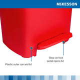 McKesson Trash Can 32 Quart / 8 gal. Red Plastic Rectangular (1223709_EA) 1/EA