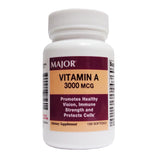 Major® Vitamin Supplement Vitamin A 3,000 mcg Strength Capsule 100 per Bottle (919506_BT) 1/BT