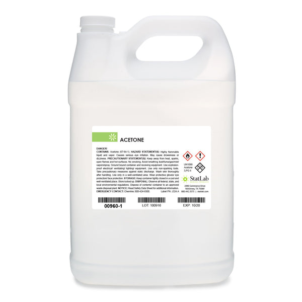 StatLab Medical Products Chemistry Reagent Acetone ACS Grade / Dehydrant >99% 16 oz. (1030119_EA) 1/EA