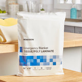 McKesson Emergency Blanket 56 X 90 Inch Tissue / Poly Laminate 10 oz. (440936_CS) 24/CS