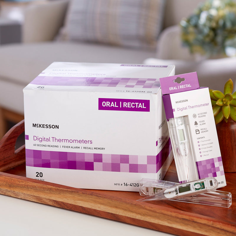 McKesson Digital Stick Thermometer Oral / Rectal / Axillary Probe Handheld (491097_BX) 20/BX