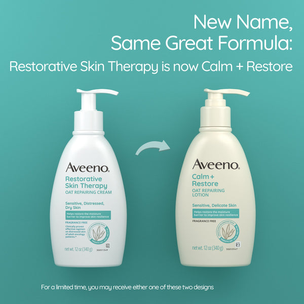 Aveeno® Calm + Restore Oat Replenishing Lotion Hand and Body Moisturizer 12 oz. Pump Bottle Unscented Lotion (1228814_EA) 1/EA