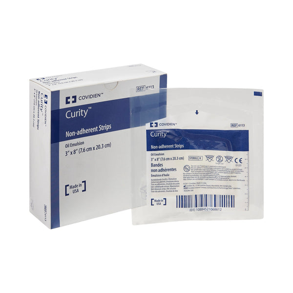 Curity™ Oil Emulsion Impregnated Dressing Rectangle 3 X 8 Inch Sterile (215607_CS) 144/CS