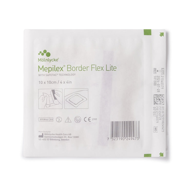 Mepilex® Border Flex Lite Thin Foam Dressing 4 X 4 Inch With Border Film Backing Silicone Adhesive Square Sterile (1195997_EA) 1/EA