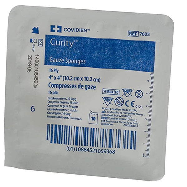 Curity™ Gauze Sponge 4 X 4 Inch 16-Ply Sterile 10 per Tray (1158693_TR) 10/TR
