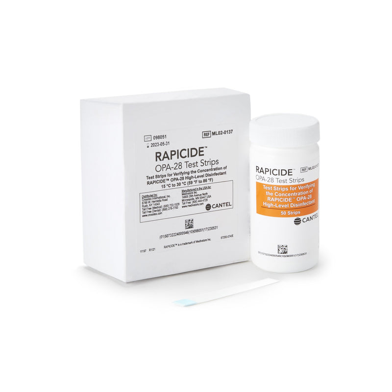 Rapicide™ OPA/28 OPA Concentration Indicator Pad 50 Test Strips Bottle Single Use (835024_CS) 2/CS