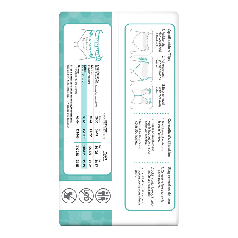 Tranquility® Essential Unisex Adult Absorbent Underwear Pull On with Tear Away Seams Large Disposable Moderate Absorbency (884711_BG) 25/BG