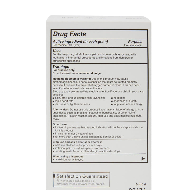 McKesson Oral Pain Relief 20% Strength Benzocaine Oral Gel 0.75 Gram (1111727_BX) 75/BX