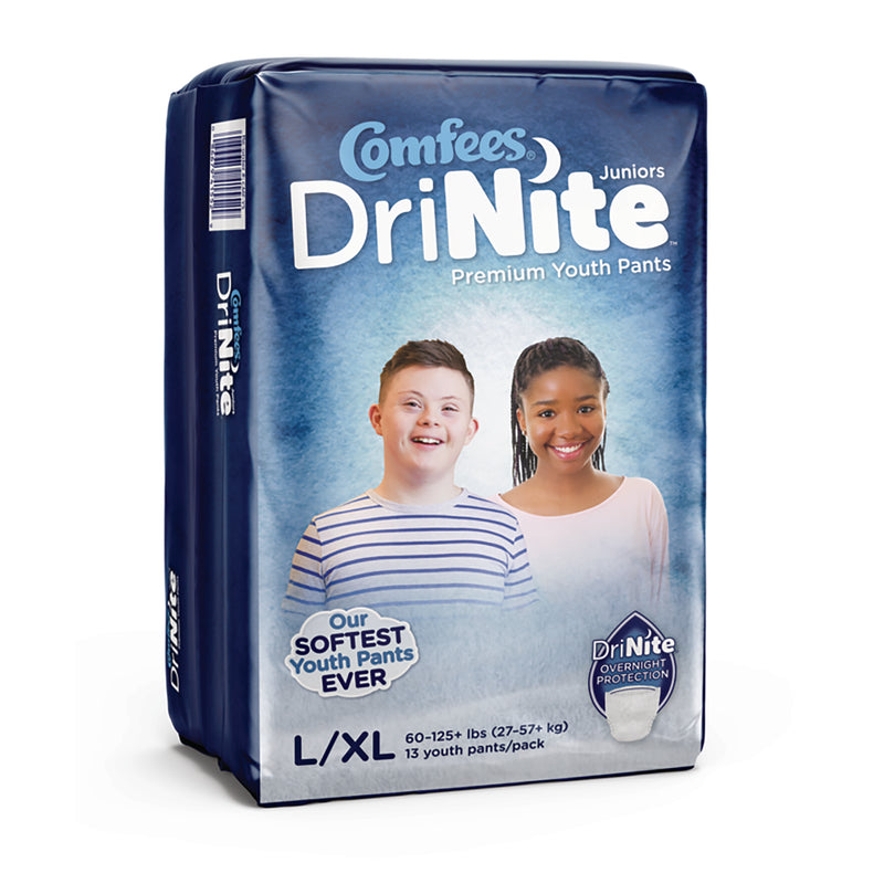 Comfees® DriNite® Juniors Unisex Youth Absorbent Underwear Pull On with Tear Away Seams Large / X-Large Disposable Heavy Absorbency (1150966_CS) 52/CS
