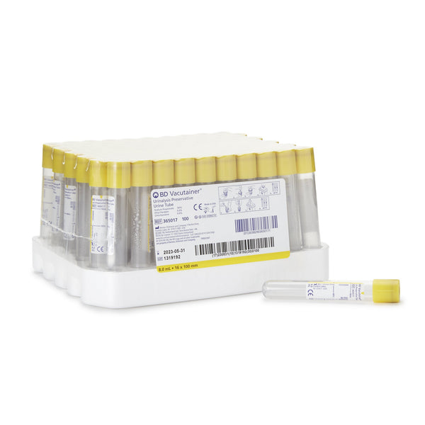 BD Vacutainer® Urinalysis Tube Chlorhexidine / Ethyl Paraben / Sodium Propionate Additive 8 mL BD Hemogard™ Closure Polyethylene Terephthalate (PET) Tube (801750_CS) 1000/CS