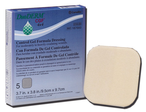 DuoDERM® CGF® Hydrocolloid Dressing Foam Backing 8 X 8 Inch Square Hydrocolloid (183400_BX) 5/BX