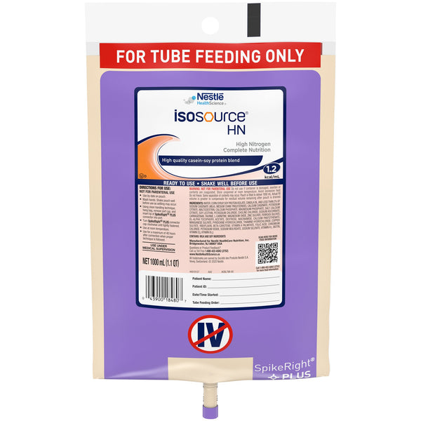 Isosource® HN Tube Feeding Formula Unflavored Liquid 1000 mL Ready to Hang Prefilled Container (693777_EA) 1/EA