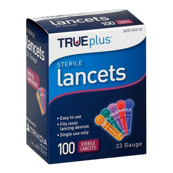 TRUEplus™ Lancet for Lancing Device 33 Gauge Non-Safety Twist Off Cap Finger (840884_BX) 100/BX