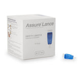 Assure® Safety Lancet 25 Gauge Protective Safety Cap Push Button Activation Finger (962942_CS) 2400/CS