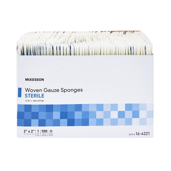 McKesson Gauze Sponge 2 X 2 Inch 12-Ply Sterile 1 per Pack (501657_CS) 2400/CS
